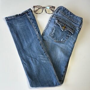 Express Blue Straight Leg Jeans with Classic Indigo Wash